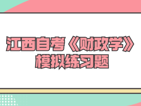 江西自考《財政學(xué)》模擬練習(xí)題